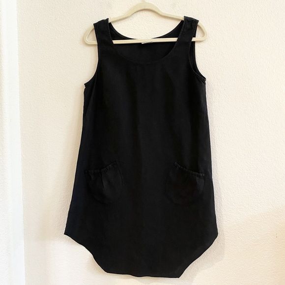 Clickby Color Me Cotton Women's 100% Linen Sleeveless Short Dress Pockets SZ M - Picture 5 of 10